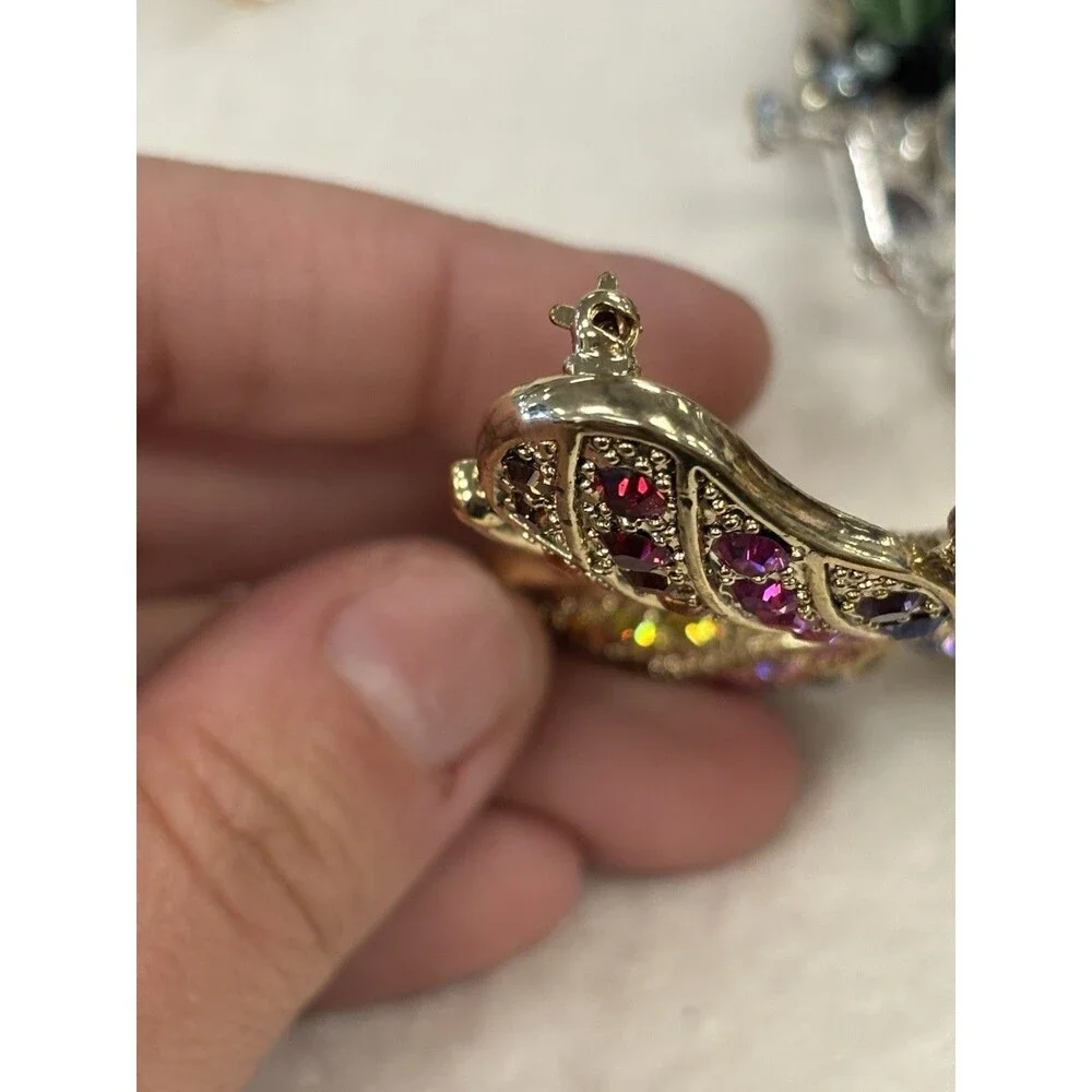 Kirk’s Folly Rainbow Butterfly Brooch Pin AB Rhinestones Gold Tone Large